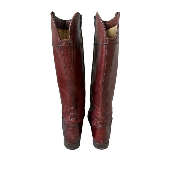 Frye Melissa Tab Leather Riding Boots Extended calf 6.5 Zip Redwood Tall - Picture 4 of 12